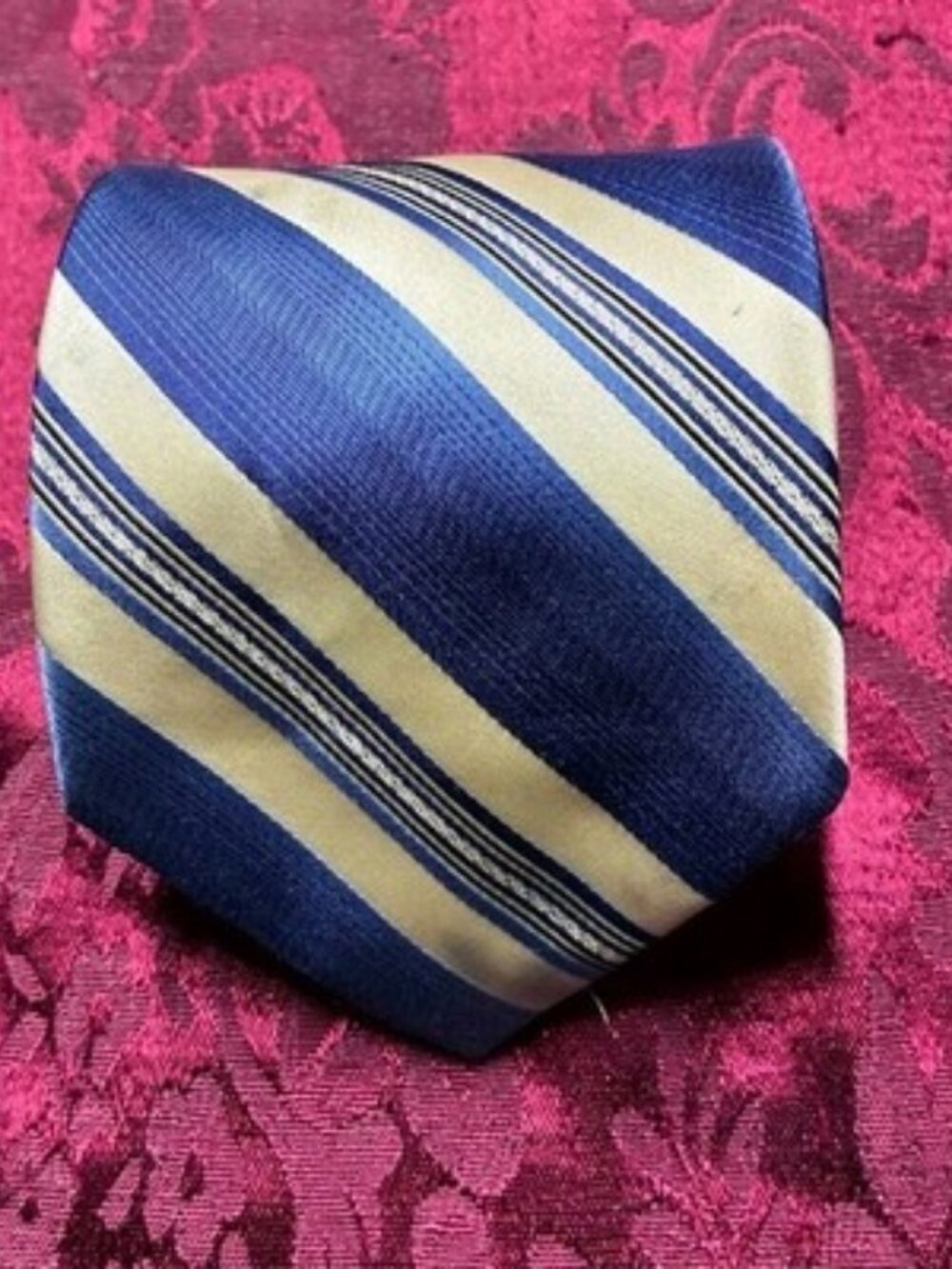 City of London Navy, Light Blue,‎ and Metallic Diagonal Stripe Tie